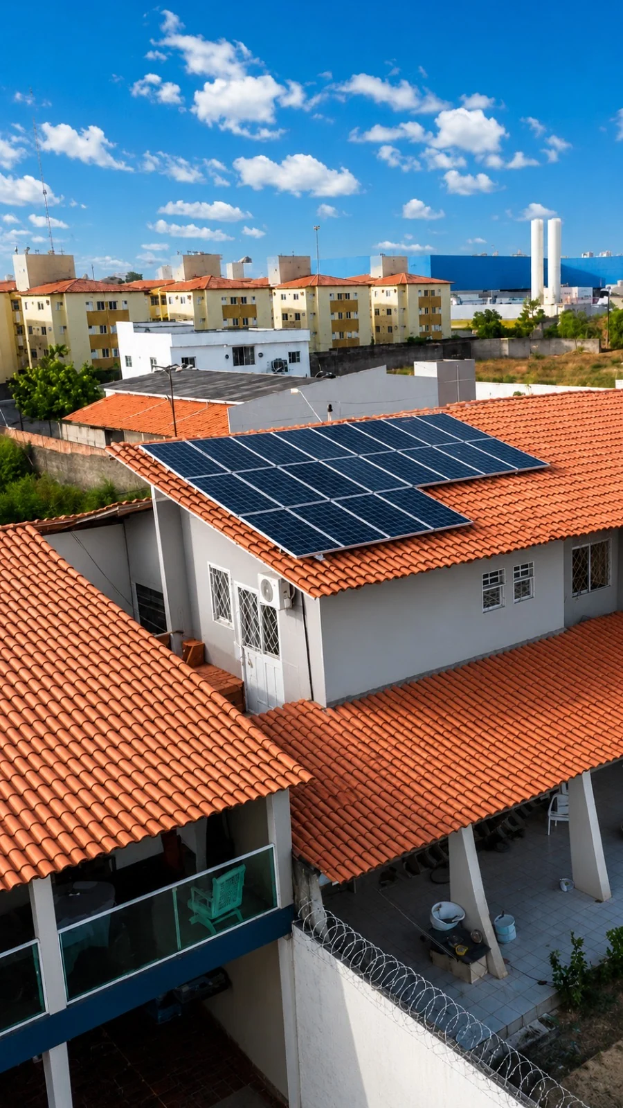 Sistema fotovoltaico em telhado de 7,3 kWp
